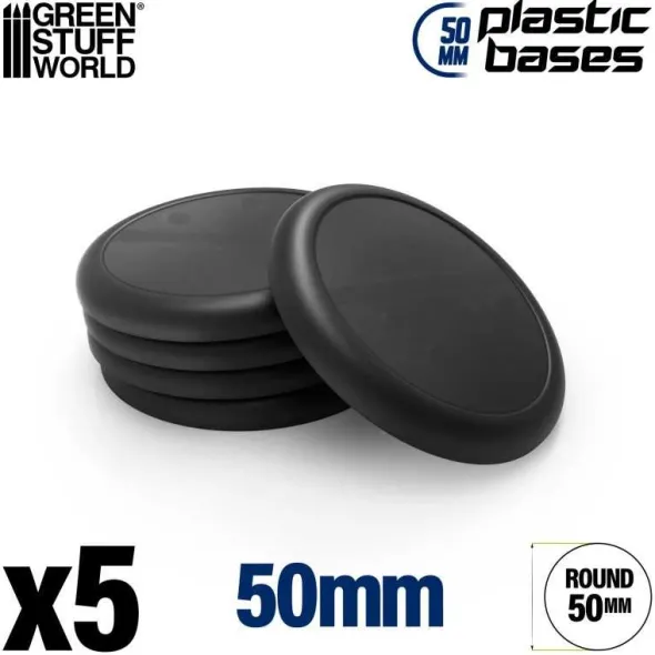 Socles de Plastique Ronds 50mm - Bords Arrondis