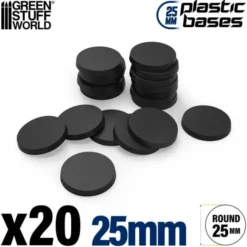 Socles de Plastique Ronds 25mm - Noir