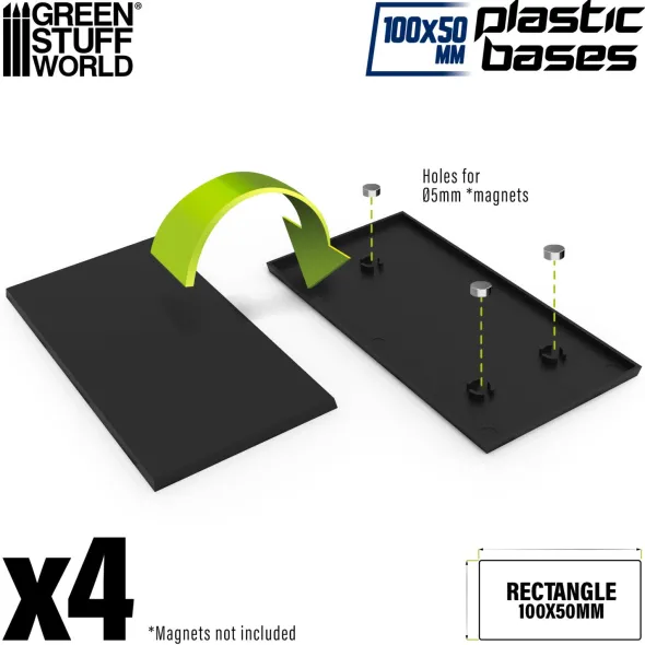 Socles Rectangulaires 100x50mm en Plastique