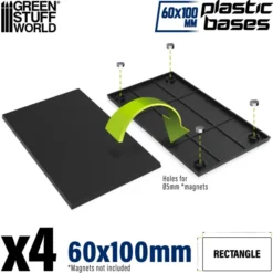 Socles Rectangulaires 100x60mm en Plastique