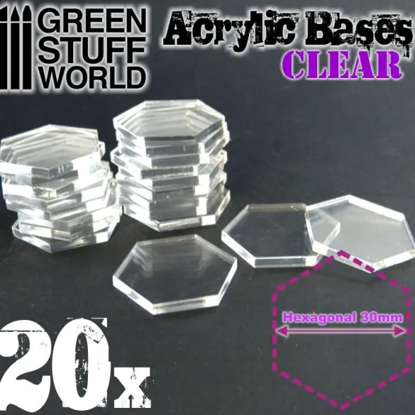 Socles Transparents Hexagonaux de 30mm
