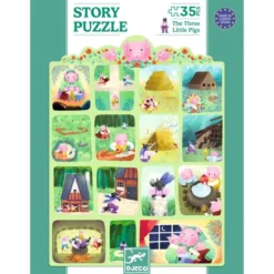 Story Puzzle - Les Trois Petits Cochons - 35 Pièces