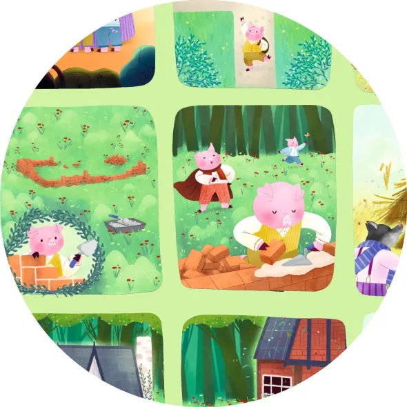Story Puzzle - Les Trois Petits Cochons - 35 Pièces