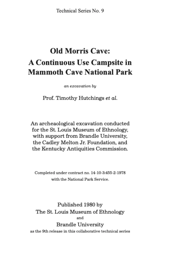 Thousand Year Old Campfire, or Old Morris Cave