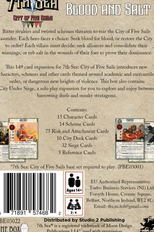 7th Sea: City of Five Sails Blood & Salt Expansion