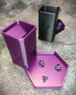 Tour à dés - couleur violet pailleté