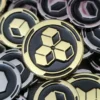 Twilight Imperium - Ensemble de pièces métalliques double face pour marchandises et commodités - Brillant avec émail noir