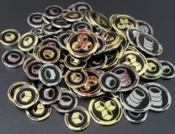 Twilight Imperium - Ensemble de pièces métalliques double face pour marchandises et commodités - Brillant avec émail noir