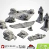 Txarli - Décors Fantasy - Lot de statues en ruines