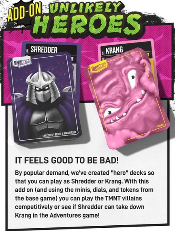 Unmatched Adventures: TMNT – Shredder & Krang Hero Decks