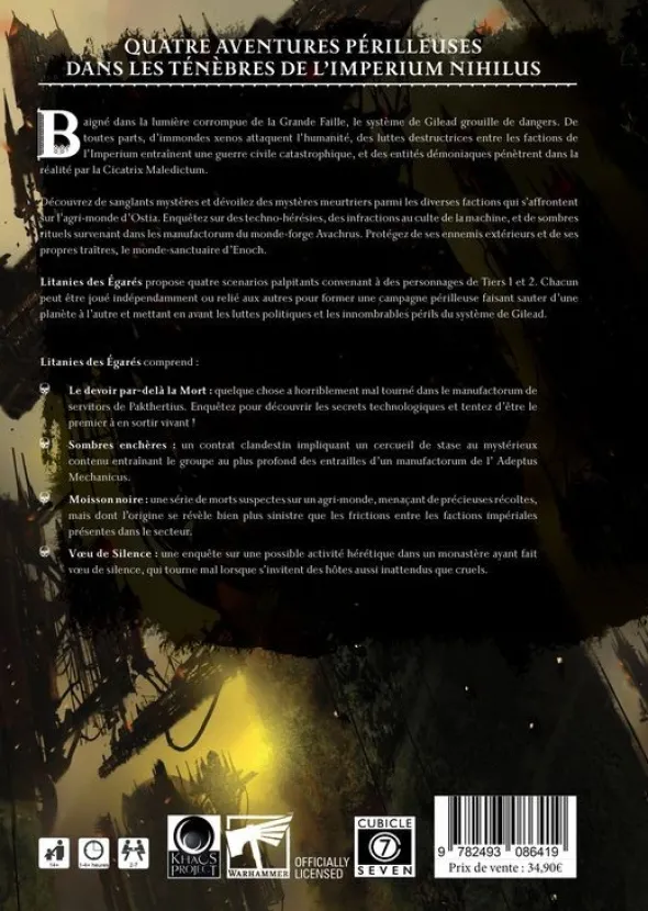 Warhammer 40K : Wrath & Glory - Litanies des Égarés - Occasion