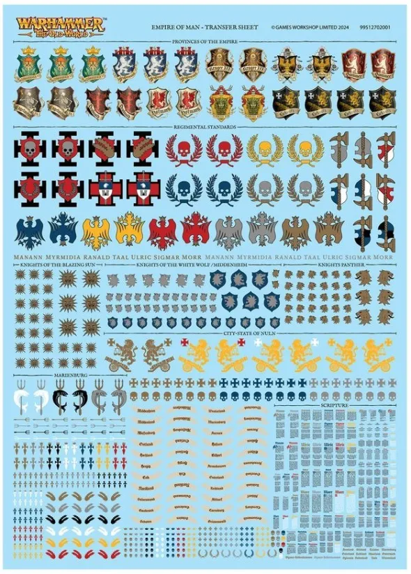 Warhammer - The Old World : Empire de l'Homme - Planche de Décalcos