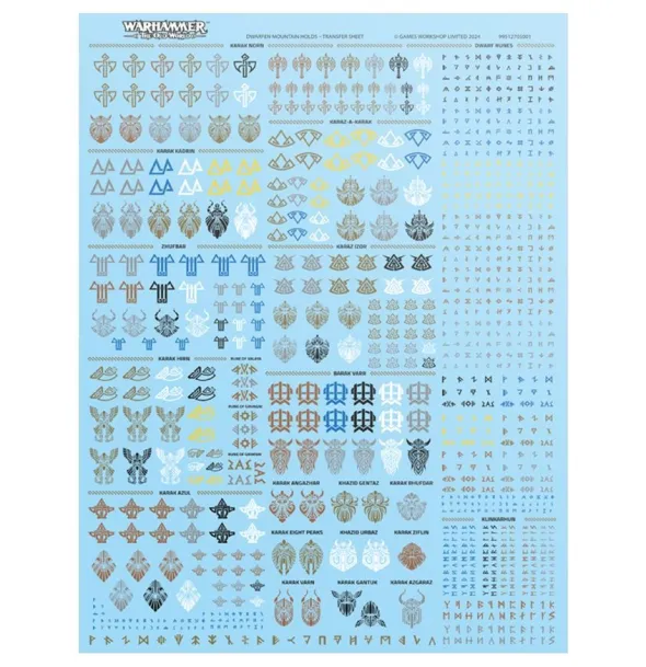 Warhammer - The Old World : Forteresses Naines - Planche de Décalcos