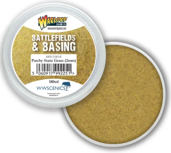 Warlord - Battlefields & Basing: Patchy 2mm Static Grass (180ml)