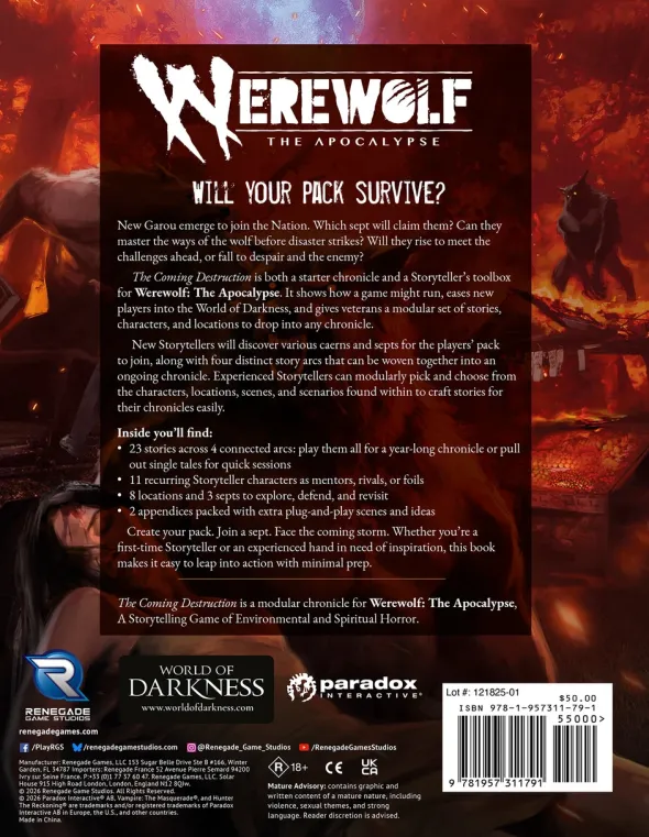 Werewolf: The Apocalypse 5th Edition - The Coming Destruction Chronicle